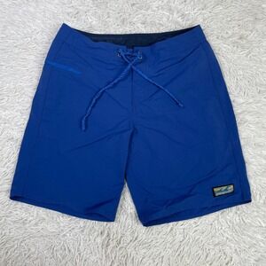 Patagonia Shorts Mens 30 Blue Wavefarer Boardshorts 19" Zipped Pocket Surf Swim